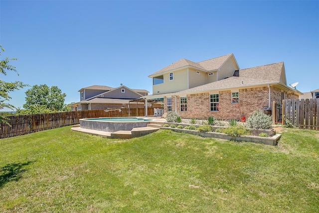 106 Camelot St, Glen Rose, TX 76043 - rear view of property with a fenced backyard, roof with shingles, and brick siding