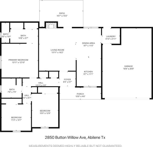 2850 Button Willow Ave, Abilene, TX 79606 - floor plan / room layout