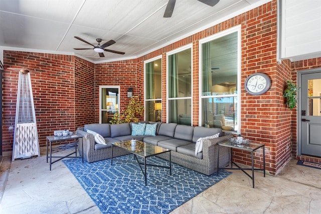 507 Clover Leaf Ln, Mckinney, TX 75072 - view of patio featuring ceiling fan and an outdoor hangout area