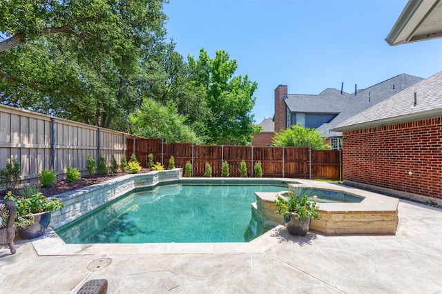 507 Clover Leaf Ln, Mckinney, TX 75072 - view of swimming pool with a fenced backyard, a patio area, and a pool with connected hot tub