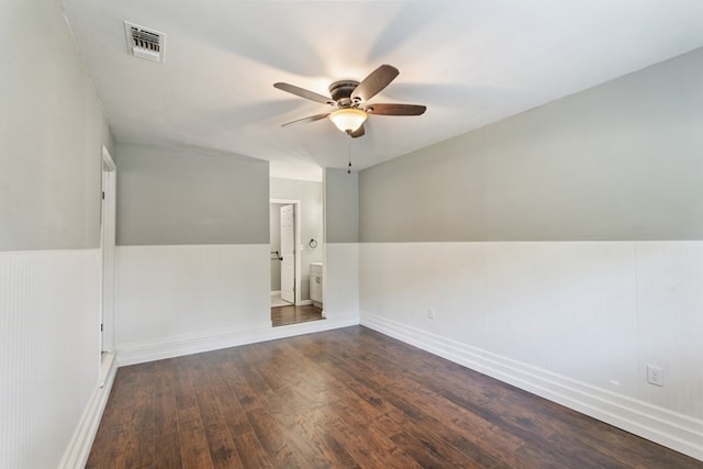 120 Rosedale Dr, Athens, TX 75751 - spare room featuring ceiling fan, wood finished floors, and baseboards
