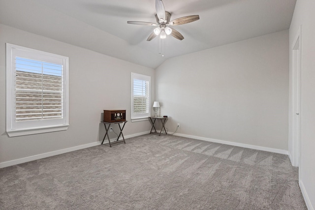 2012 Edgewater St, Celina, TX 75009 - carpeted empty room featuring a ceiling fan, baseboards, and lofted ceiling