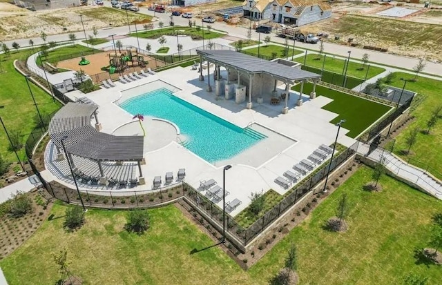2012 Edgewater St, Celina, TX 75009 - view from above of property featuring a pool