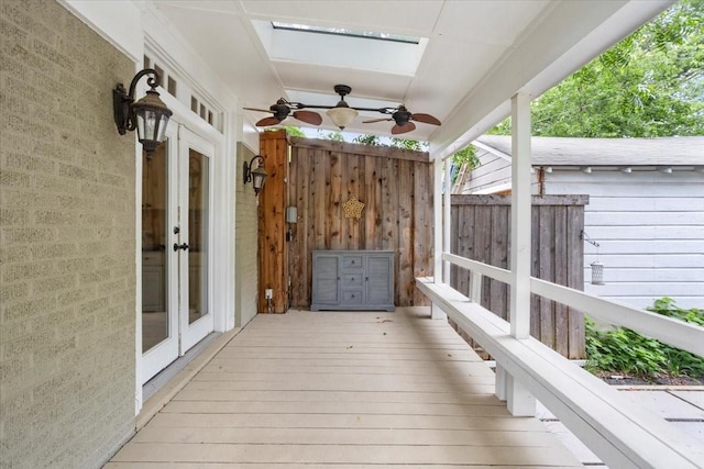 4016 Pershing Ave, Fort Worth, TX 76107 - deck featuring french doors and a ceiling fan