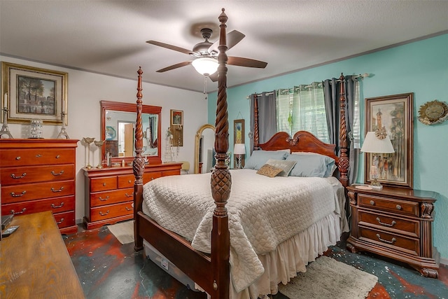 905 E Renfro St, Burleson, TX 76028 - bedroom with ceiling fan and finished concrete floors