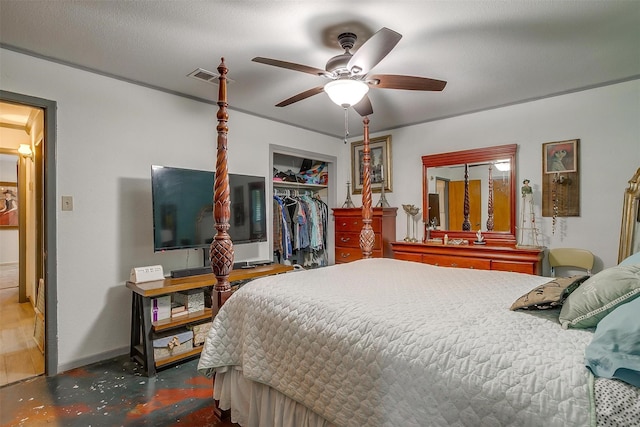 905 E Renfro St, Burleson, TX 76028 - bedroom with baseboards, a ceiling fan, and a closet