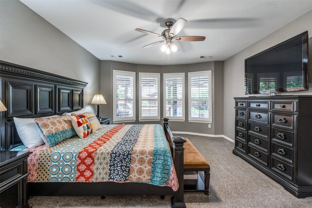 7201 Faraday Ln, Mckinney, TX 75071 - bedroom with carpet floors, baseboards, and a ceiling fan