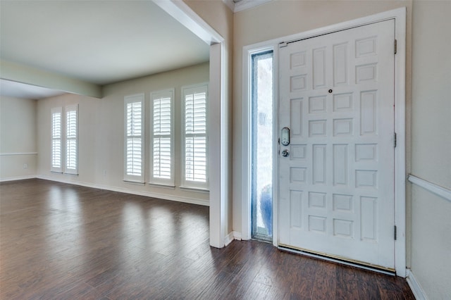 10118 Cromwell Dr, Dallas, TX 75229 - entrance foyer with baseboards and dark wood finished floors