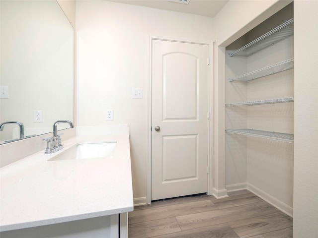 1218 Parker Dr, Princeton, TX 75407 - bathroom with wood finished floors and vanity