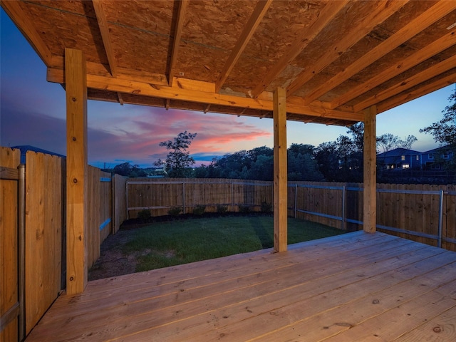 1218 Parker Dr, Princeton, TX 75407 - deck at dusk featuring a fenced backyard