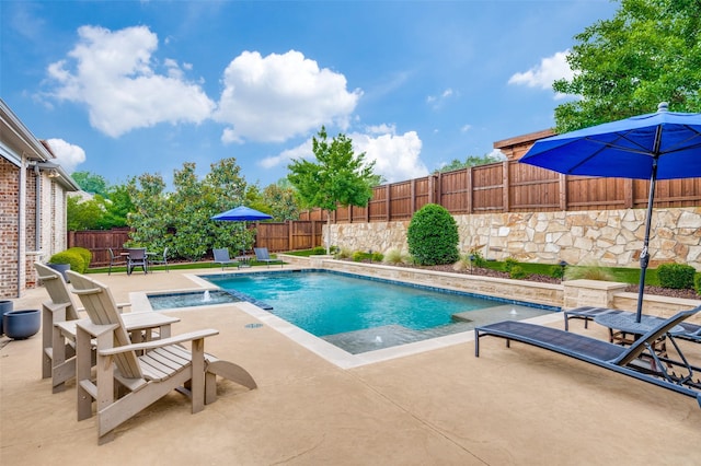 2021 Longmont Ln, Prosper, TX 75078 - view of pool with a fenced backyard and a patio
