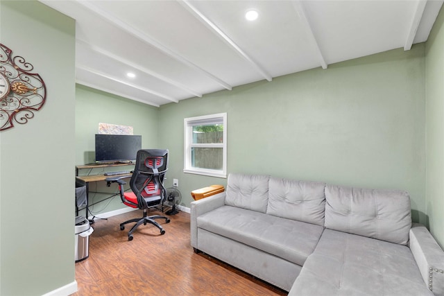 2507 16th St, Brownwood, TX 76801 - office featuring wood finished floors, baseboards, and recessed lighting