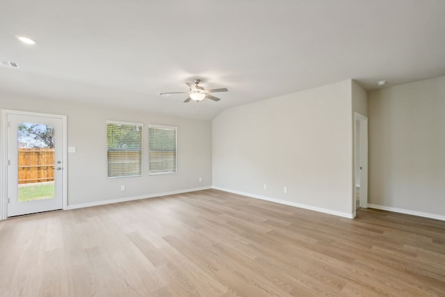 414 Stagg St, Mckinney, TX 75069 - empty room with ceiling fan, light wood-style floors, and baseboards