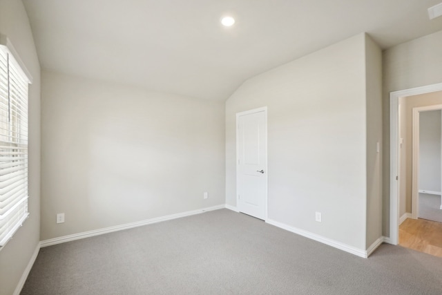 414 Stagg St, Mckinney, TX 75069 - unfurnished bedroom featuring vaulted ceiling, carpet flooring, baseboards, and recessed lighting