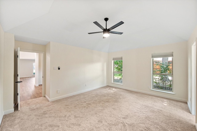 902 Mission Dr, Southlake, TX 76092 - carpeted spare room with plenty of natural light, a ceiling fan, baseboards, and vaulted ceiling