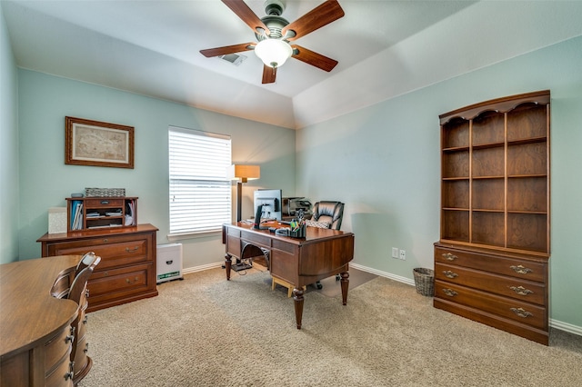 2362 Barret Dr, Frisco, TX 75033 - carpeted office featuring ceiling fan and baseboards