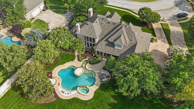 702 Malton Ln, Southlake, TX 76092 - view from above of property featuring a pool