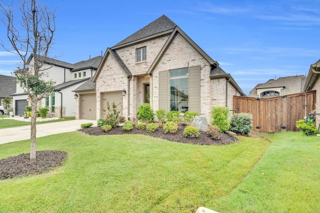 1210 Old Rocksprings Pass, Mansfield, TX 76063 - french country style house featuring brick siding, concrete driveway, an attached garage, and a shingled roof