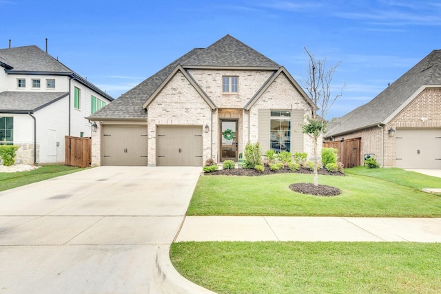 1210 Old Rocksprings Pass, Mansfield, TX 76063 - french provincial home featuring brick siding, driveway, an attached garage, and a shingled roof
