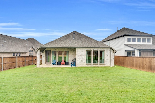 1210 Old Rocksprings Pass, Mansfield, TX 76063 - rear view of property with brick siding, a patio, and a shingled roof