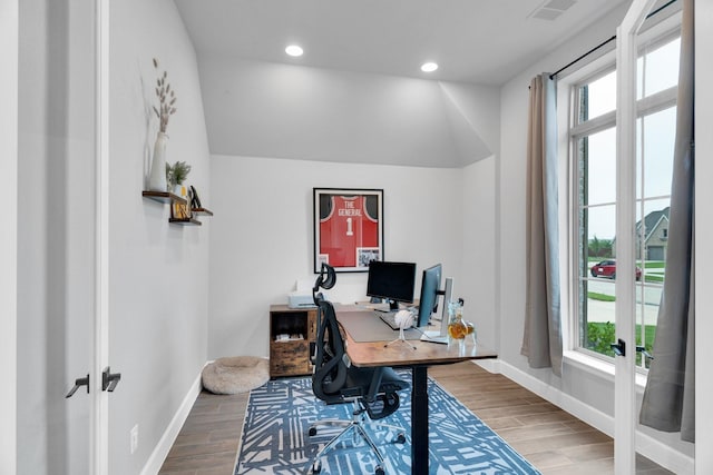 1210 Old Rocksprings Pass, Mansfield, TX 76063 - office with plenty of natural light, baseboards, wood finished floors, and recessed lighting