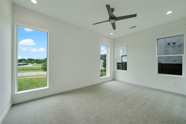 8356 Fairview Dr, Frisco, TX 75033 - carpeted empty room with baseboards, healthy amount of natural light, recessed lighting, and ceiling fan