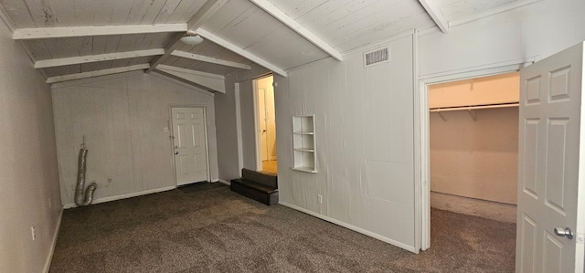 5170 Cardiff St, Dallas, TX 75241 - unfurnished bedroom featuring a walk in closet, carpet floors, wood ceiling, baseboards, and a closet