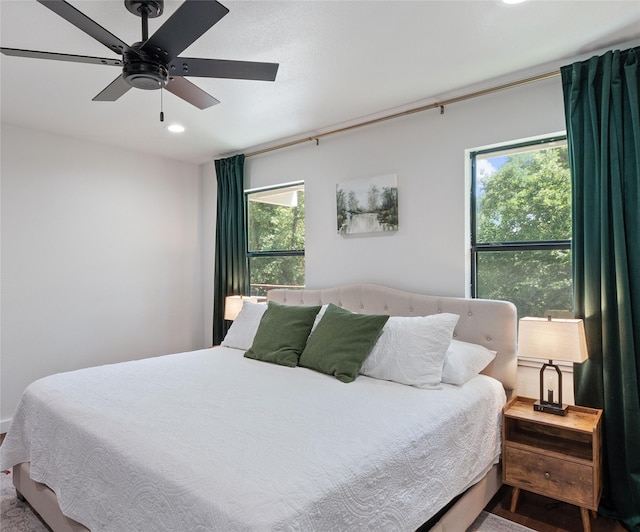 311 Oak Ln, Tool, TX 75143 - bedroom featuring recessed lighting and ceiling fan
