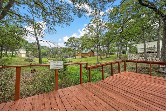 311 Oak Ln, Tool, TX 75143 - wooden terrace with a yard
