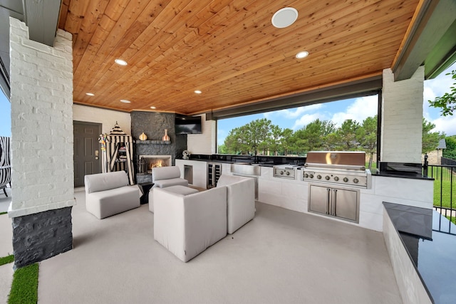 2600 Lakeview Ct, Prosper, TX 75078 - view of patio with wine cooler and a sink