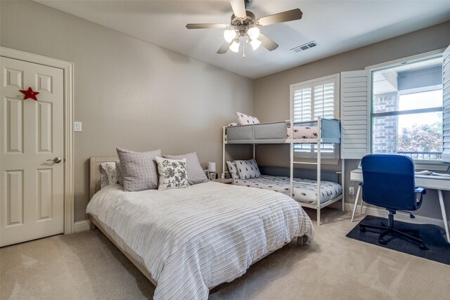 3704 Imperial Dr, Flower Mound, TX 75028 - carpeted bedroom with baseboards, ceiling fan, and a desk