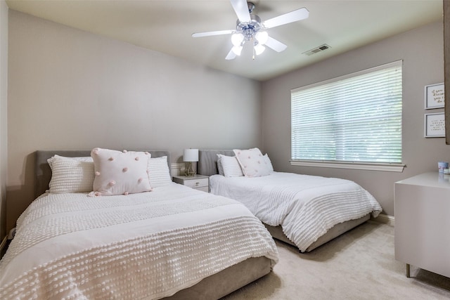 3704 Imperial Dr, Flower Mound, TX 75028 - bedroom featuring light carpet, ceiling fan, and baseboards