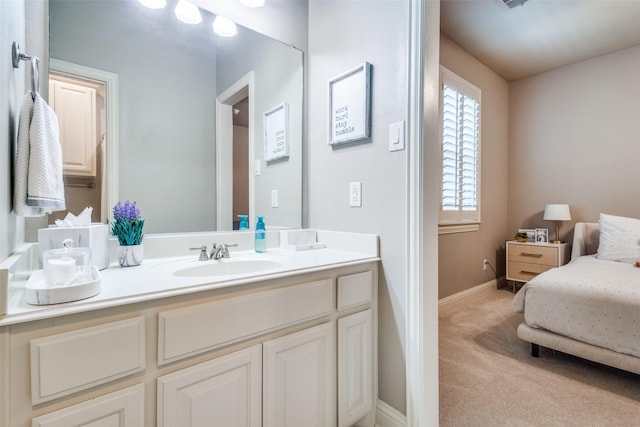 3704 Imperial Dr, Flower Mound, TX 75028 - bathroom with vanity and baseboards