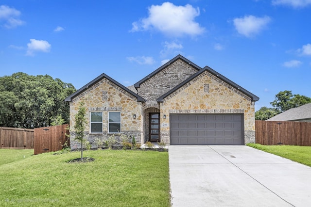 240 Rosemary Dr, Azle, TX 76020 - french provincial home with stone siding, a garage, and concrete driveway