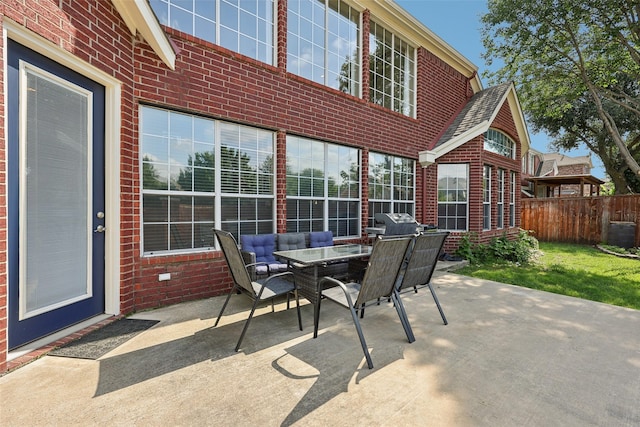 1908 Longfellow Ln, Flower Mound, TX 75028 - view of patio featuring an outdoor hangout area and area for grilling