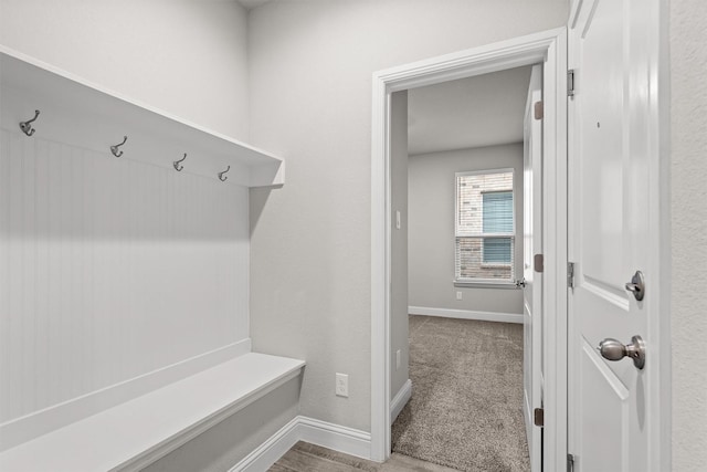 825 Blackhorse Trl, Fort Worth, TX 76247 - mudroom featuring baseboards and carpet flooring