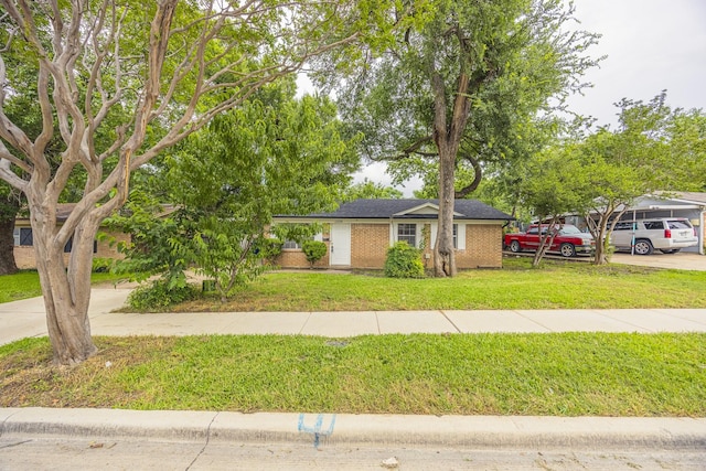 1206 Curtis Dr, Garland, TX 75040 - single story home with driveway, a front lawn, and brick siding