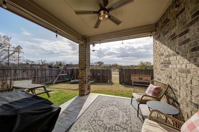 312 Spring Run Dr, Decatur, TX 76234 - view of patio / terrace featuring ceiling fan