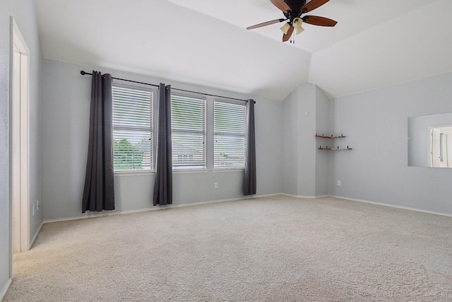 6128 Redear Dr, Fort Worth, TX 76179 - carpeted spare room with a ceiling fan, lofted ceiling, and baseboards