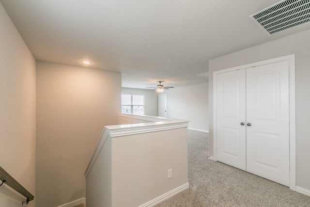 2028 Proteus Dr, Haslet, TX 76052 - corridor with an upstairs landing, light carpet, recessed lighting, and baseboards