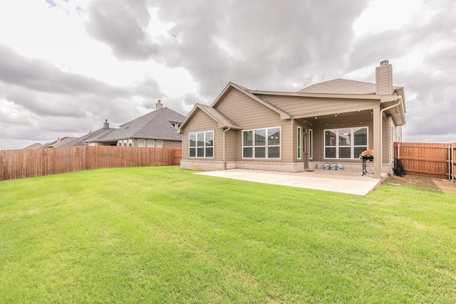 2028 Proteus Dr, Haslet, TX 76052 - back of house featuring a patio, a chimney, and brick siding