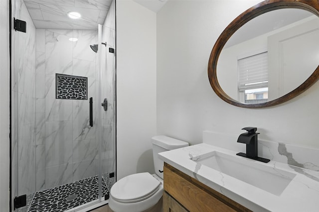 2614 E Mitchell St, Arlington, TX 76010 - full bath featuring vanity, a marble finish shower, and toilet
