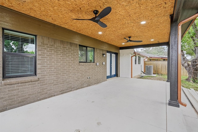 2614 E Mitchell St, Arlington, TX 76010 - view of patio featuring a ceiling fan and central AC unit