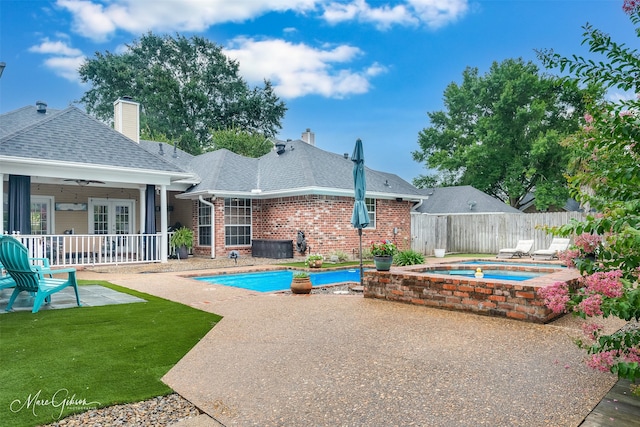 9406 Prestonwood Cir, Shreveport, LA 71115 - view of pool with an in-ground hot tub and a patio