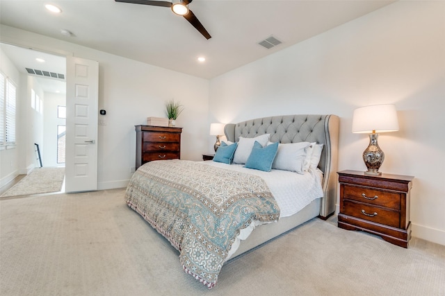 8120 Radnor Rd, Dallas, TX 75231 - bedroom featuring carpet, recessed lighting, baseboards, and a ceiling fan