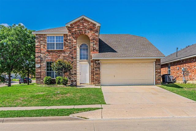 1301 Hennessey Ct, Fort Worth, TX 76131 - traditional-style house featuring brick siding, an attached garage, a front yard, and driveway