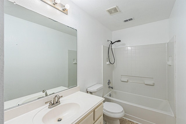 1301 Hennessey Ct, Fort Worth, TX 76131 - bathroom with vanity, toilet, and shower / bathtub combination
