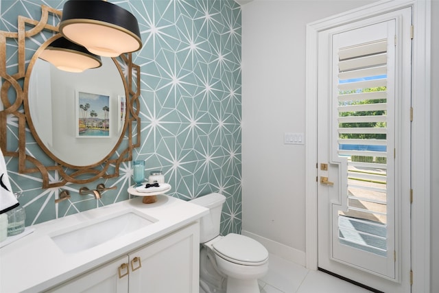 4155 American Pharoah Way, Celina, TX 75009 - bathroom with vanity, toilet, tile patterned floors, and baseboards