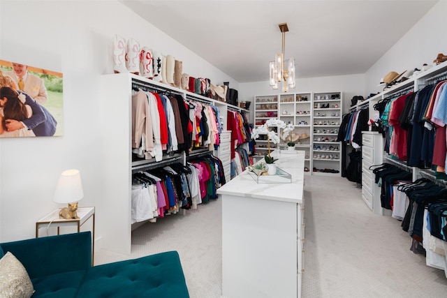 4155 American Pharoah Way, Celina, TX 75009 - spacious closet featuring a chandelier and light carpet