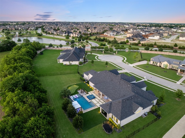 4155 American Pharoah Way, Celina, TX 75009 - aerial view of property and surrounding area featuring nearby suburban area, a nearby body of water, and a pool